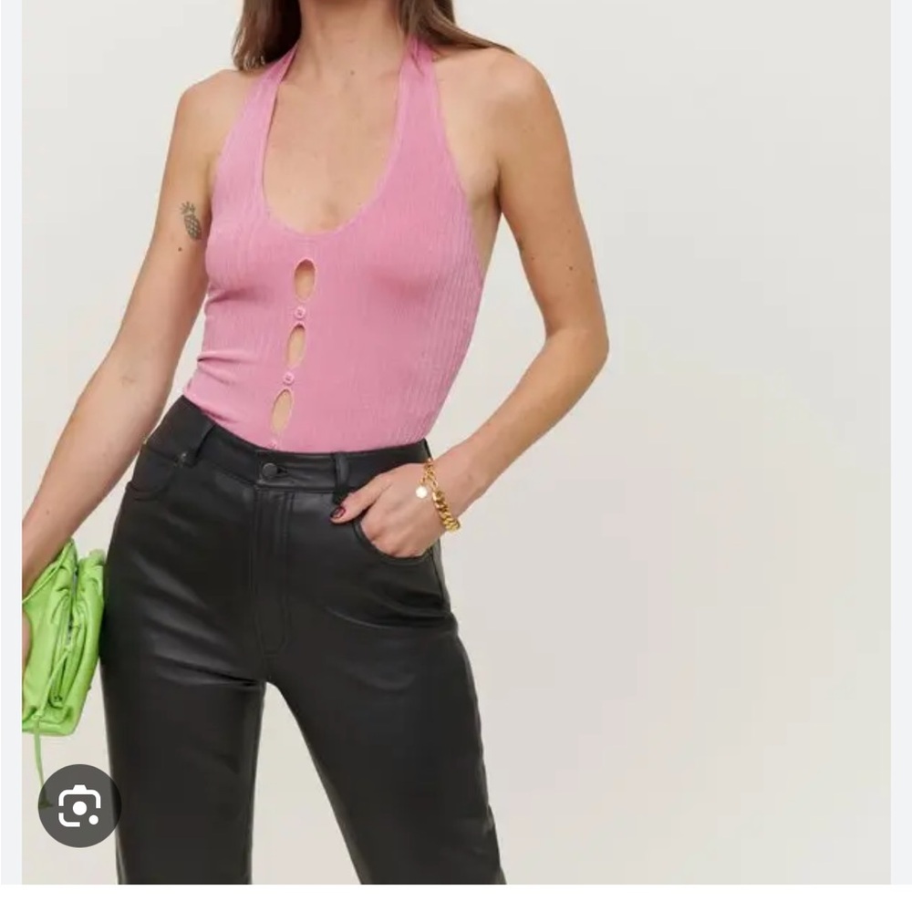 Reformation Liberty Bubble Gum Pink Cutout Tank Top Size S